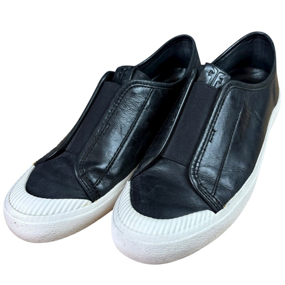 Frye Women’s Claudia Slip-On Black Leather Sneakers EUC Sz 8 #3471450